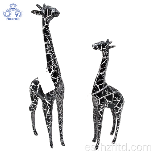 Juego de 2 esculturas de resina de jirafa para decoración del hogar.